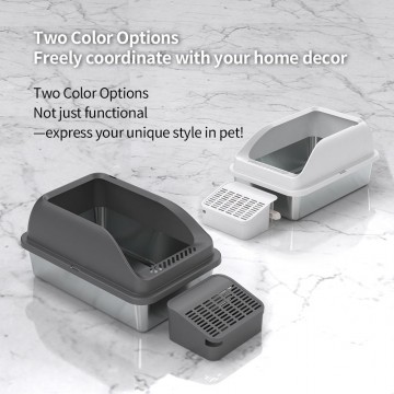 Rubeku Litter Box Stainless Steel Grey